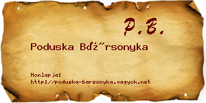 Poduska Bársonyka névjegykártya